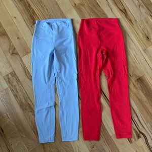 Lululemon Align Red and Light Blue Leggings